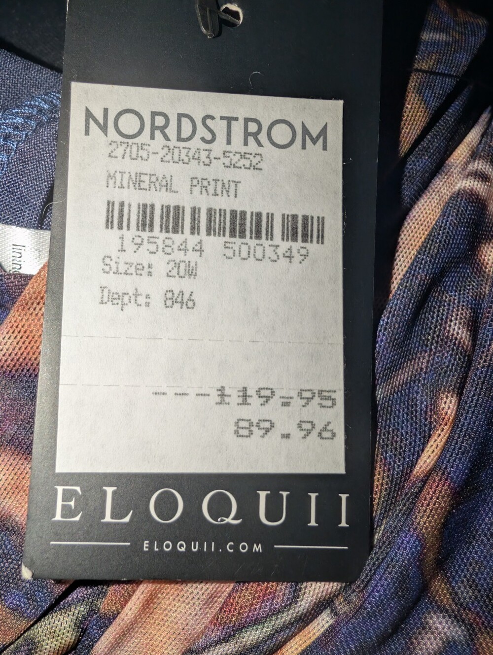 ELOQUII Mineral Print Mesh Long Sleeve Maxi Dress 20 NWT Nordstrom - Picture 8 of 8